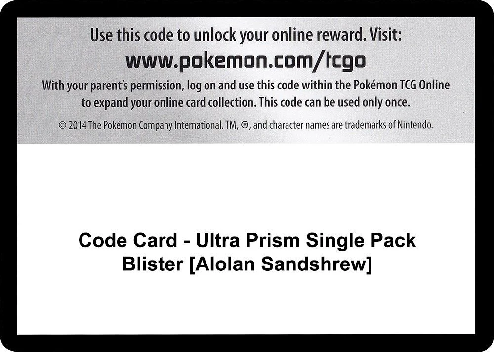 Code Card - Ultra Prism Single Pack Blister [Alolan Sandshrew]
