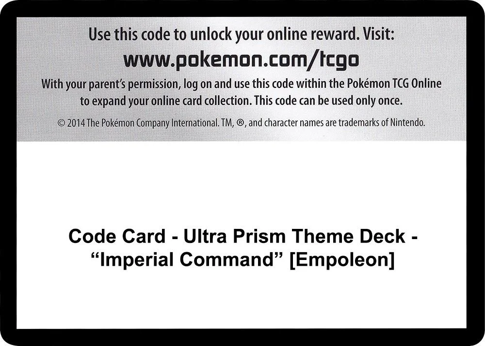 Code Card - Ultra Prism Theme Deck - "Imperial Command" [Empoleon]