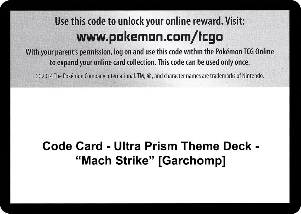 Code Card - Ultra Prism Theme Deck - "Mach Strike" [Garchomp]