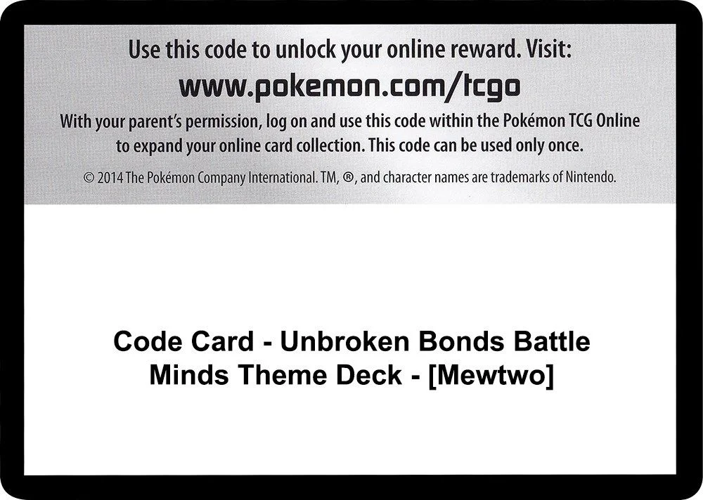 Code Card - Unbroken Bonds Battle Minds Theme Deck - [Mewtwo]