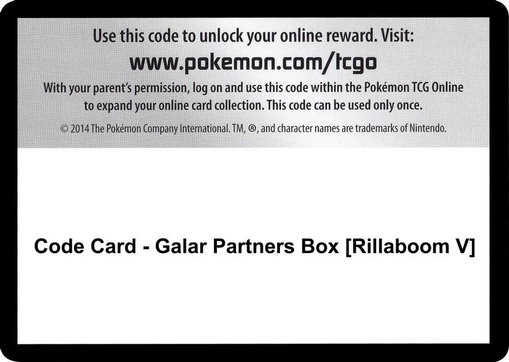 Code Card - Galar Partners Box [Rillaboom V]
