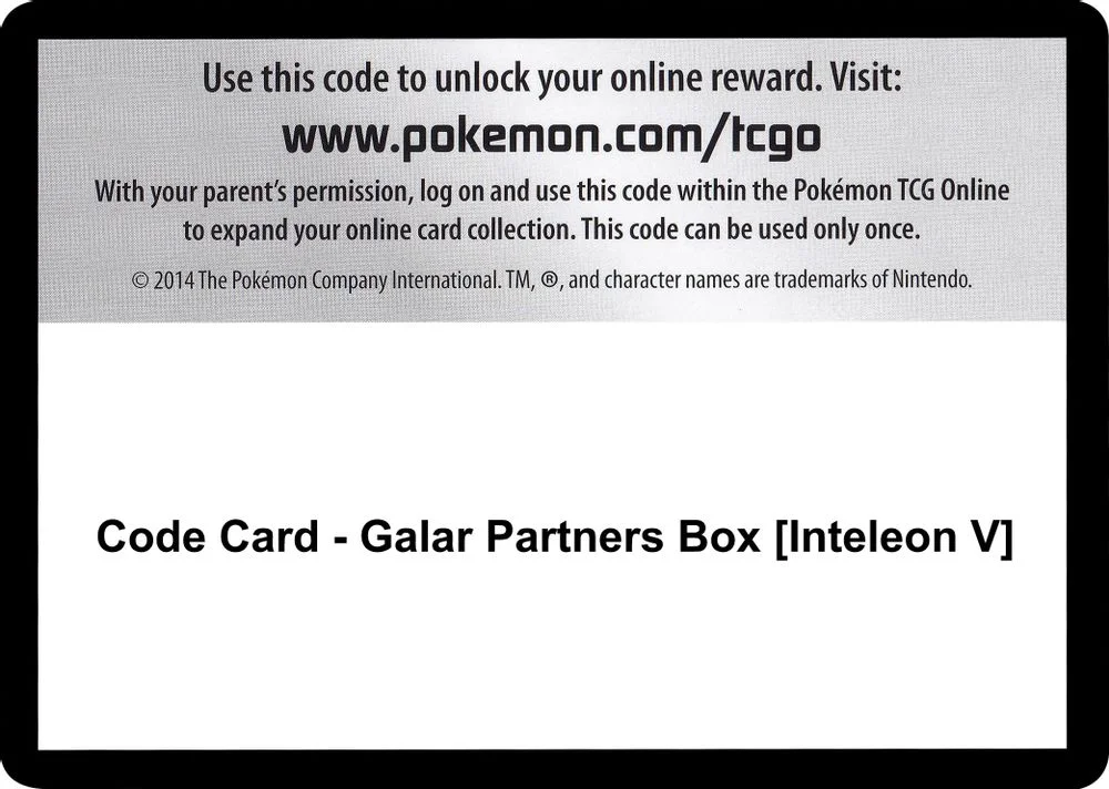 Code Card - Galar Partners Box [Inteleon V]