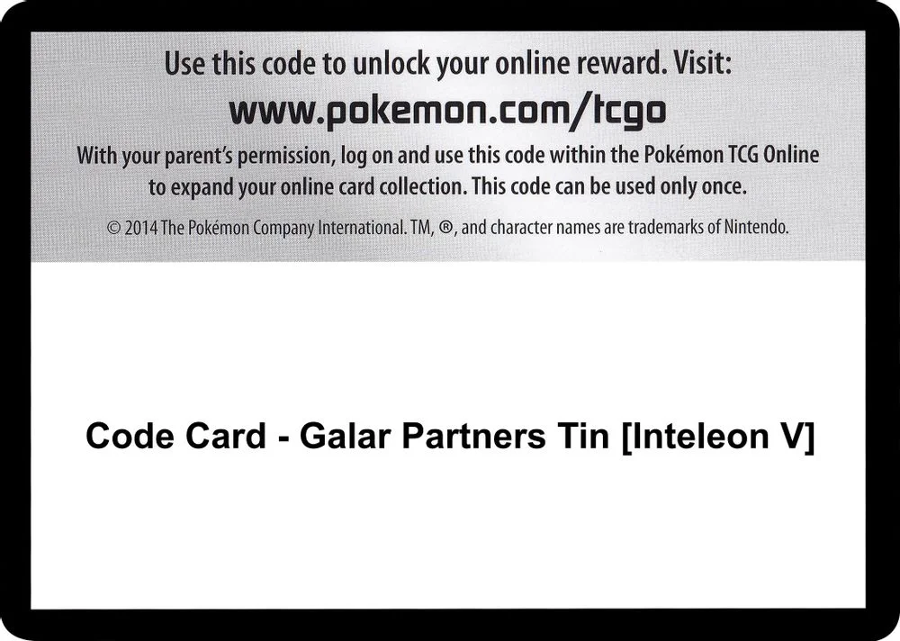 Code Card - Galar Partners Tin [Inteleon V]
