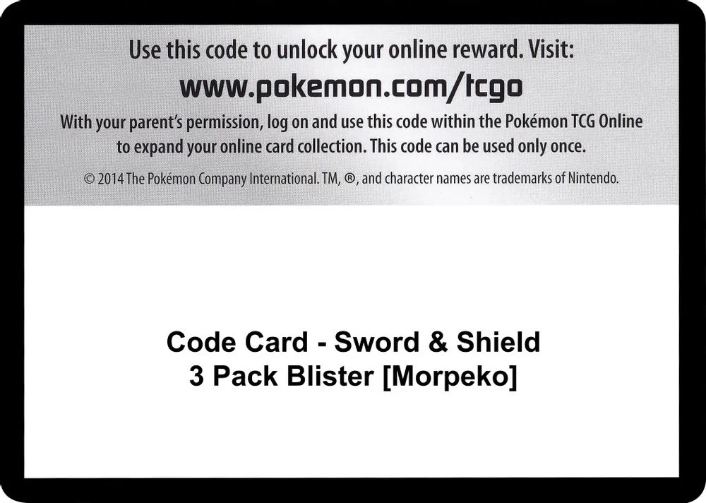 Code Card - Sword & Shield 3 Pack Blister [Morpeko]
