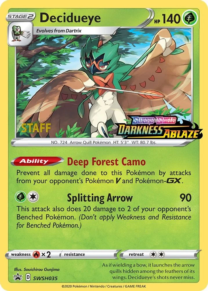Decidueye - SWSH035 (Prerelease) [Staff]