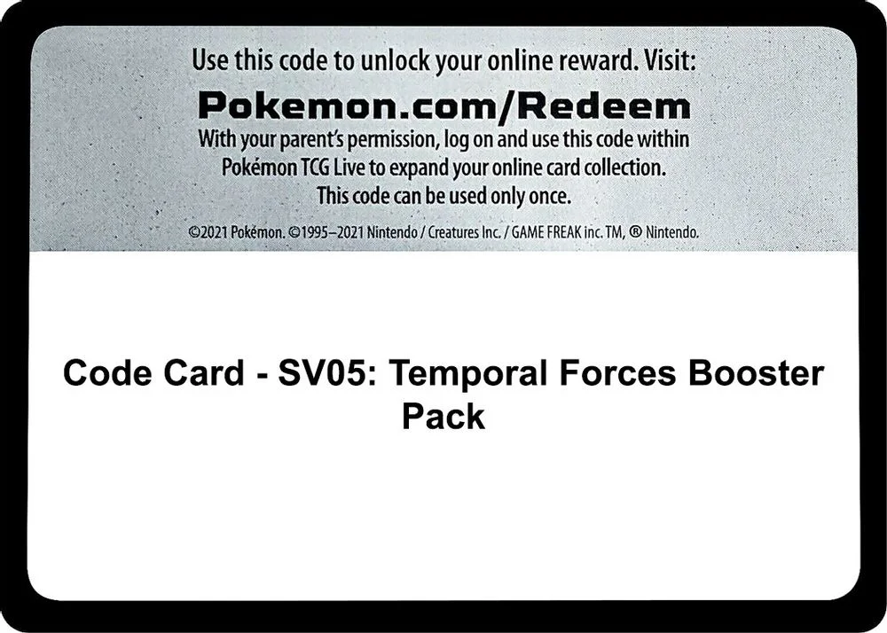 Code Card - SV05: Temporal Forces Booster Pack