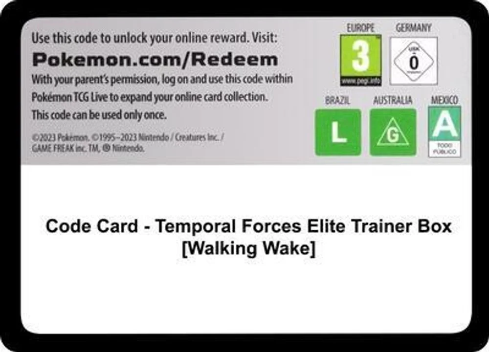 Code Card - Temporal Forces Elite Trainer Box [Walking Wake]