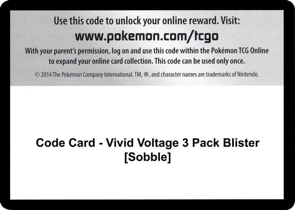 Code Card - Vivid Voltage 3 Pack Blister [Sobble]