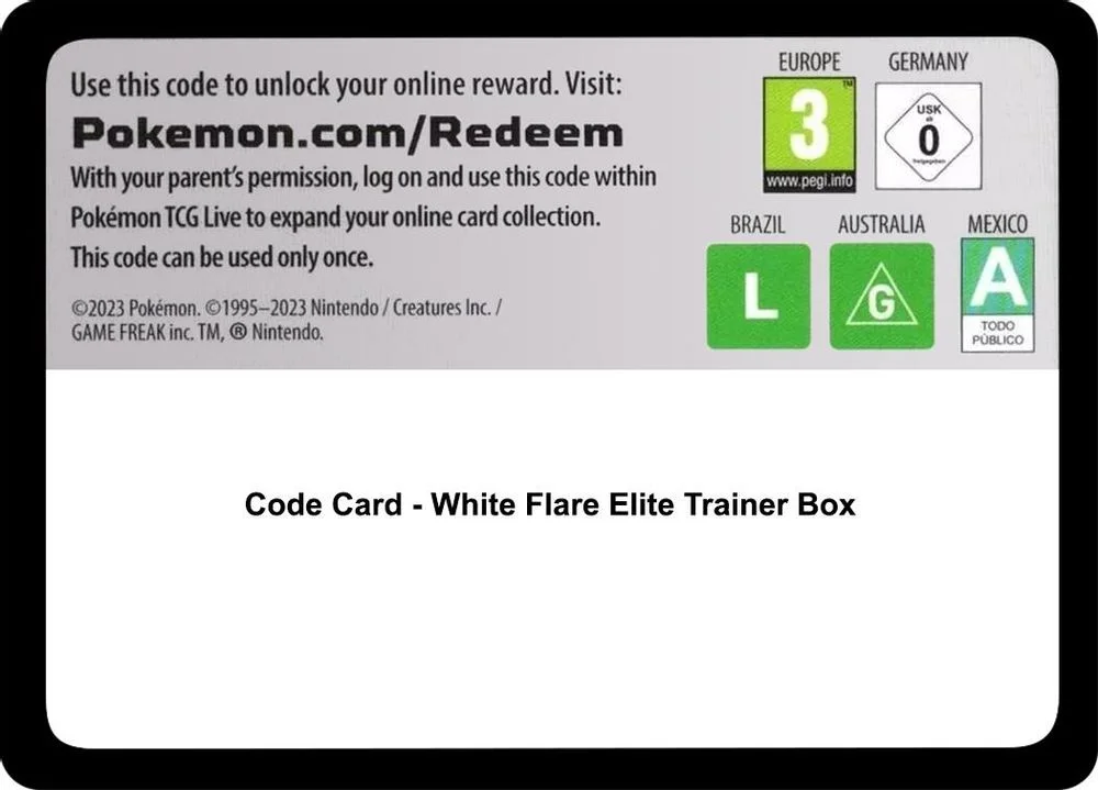 Code Card - White Flare Elite Trainer Box