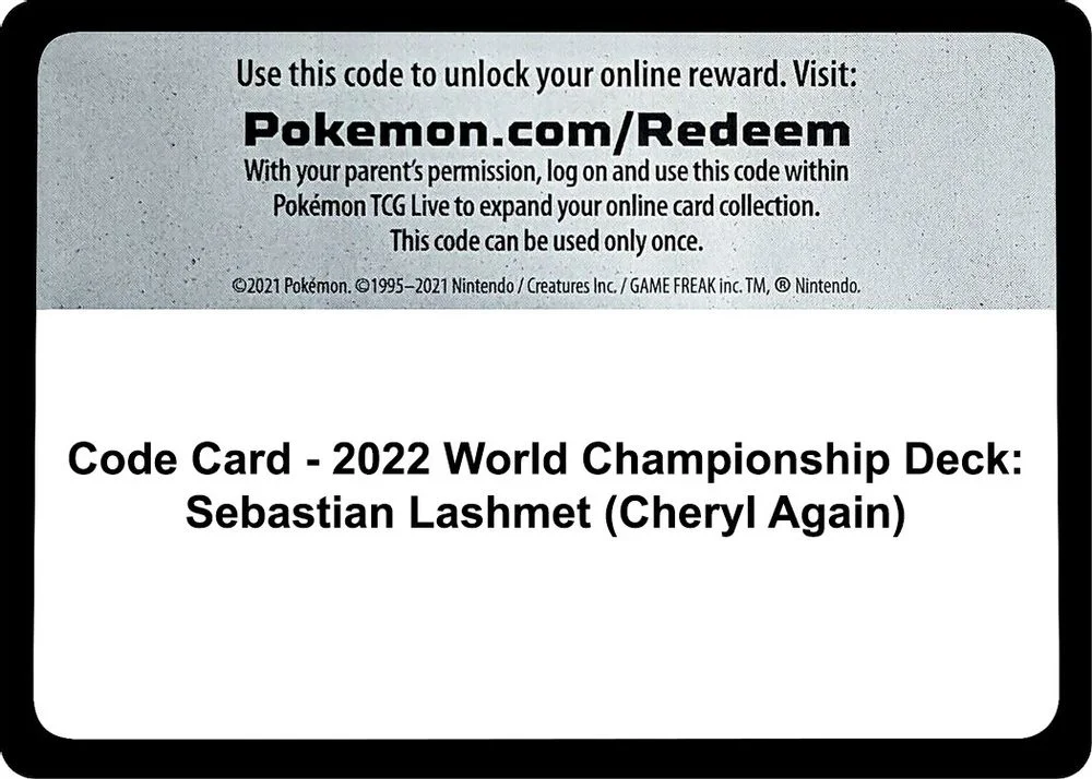 Code Card - 2022 World Championship Deck: Sebastian Lashmet (Cheryl Again)