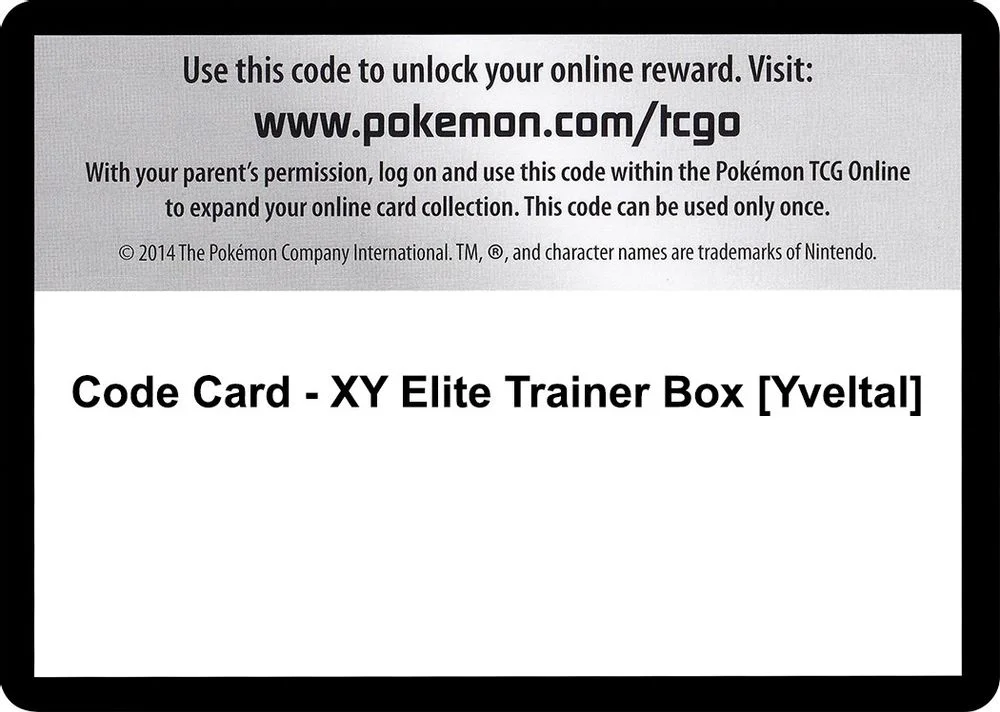 Code Card - XY Elite Trainer Box [Yveltal]