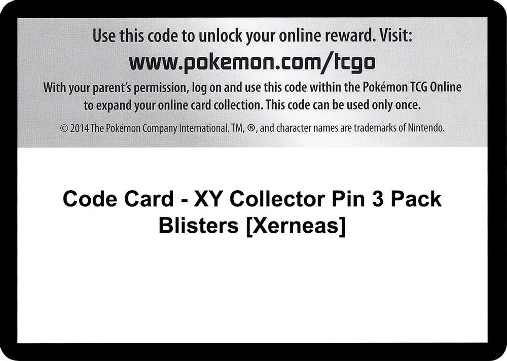 Code Card - XY Collector Pin 3 Pack Blisters [Xerneas]