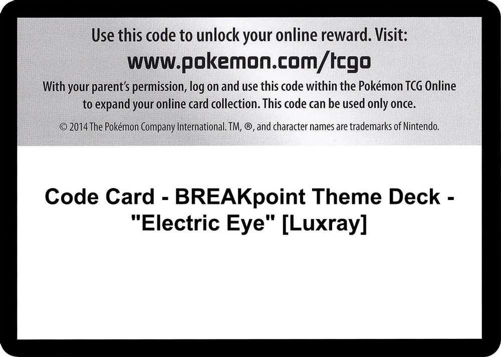 Code Card - BREAKpoint Theme Deck - "Electric Eye" [Luxray]