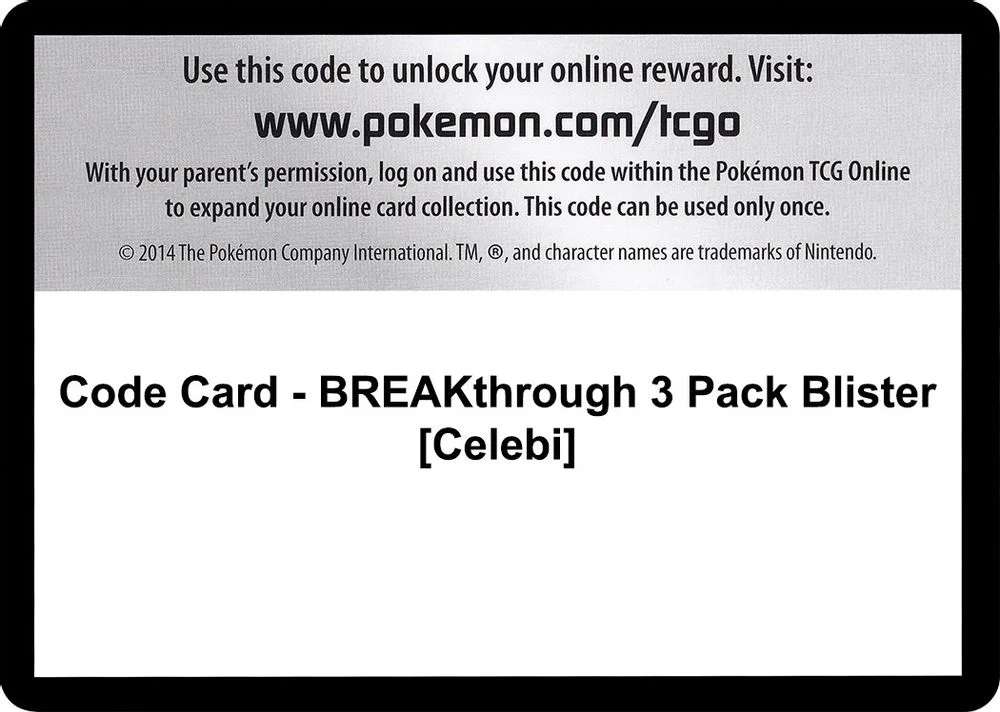 Code Card - BREAKthrough 3 Pack Blister [Celebi]