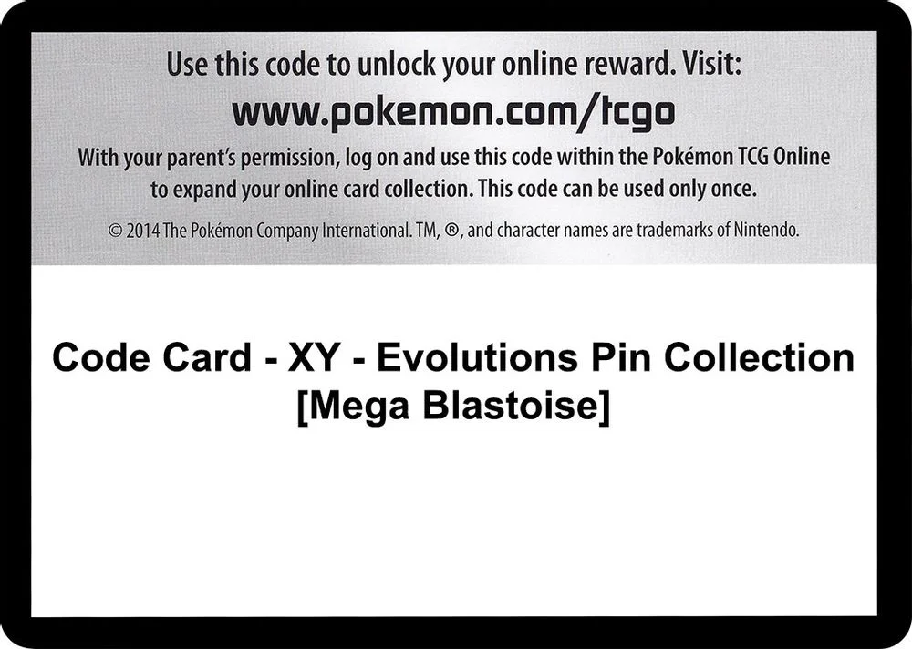 Code Card - XY - Evolutions Pin Collection [Mega Blastoise]