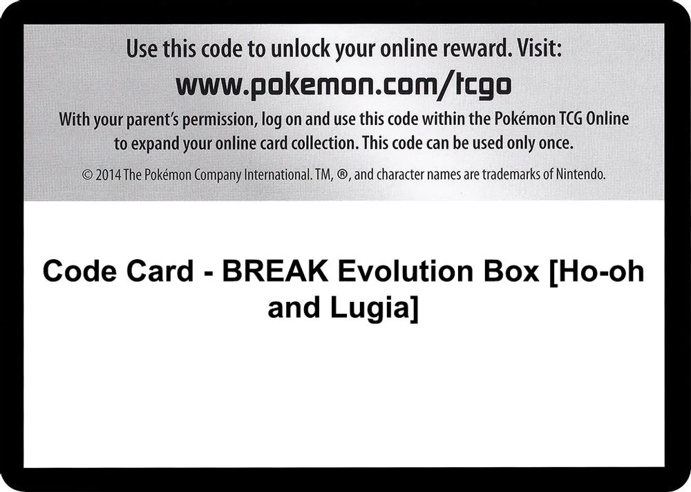 Code Card - BREAK Evolution Box [Ho-oh and Lugia]