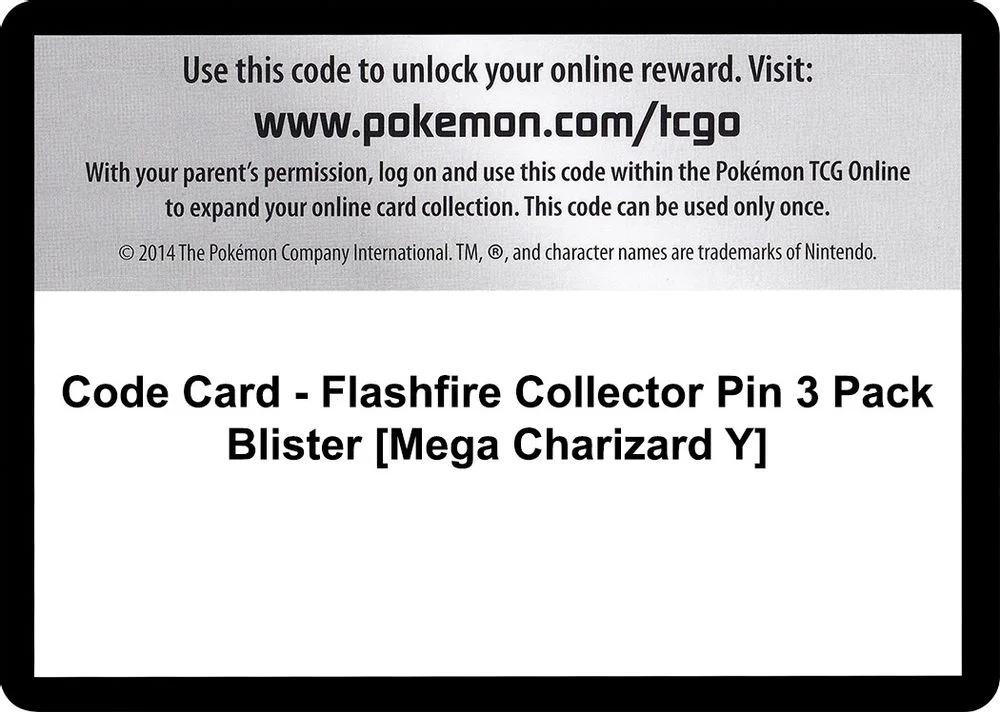 Code Card - Flashfire Collector Pin 3 Pack Blister [Mega Charizard Y]