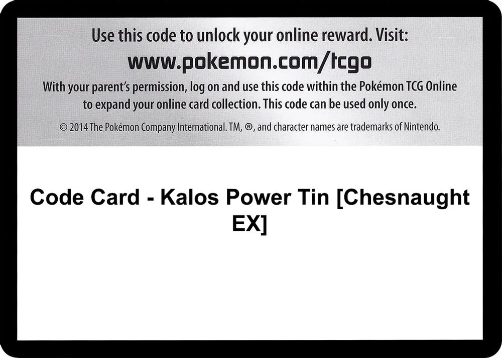Code Card - Kalos Power Tin [Chesnaught EX]