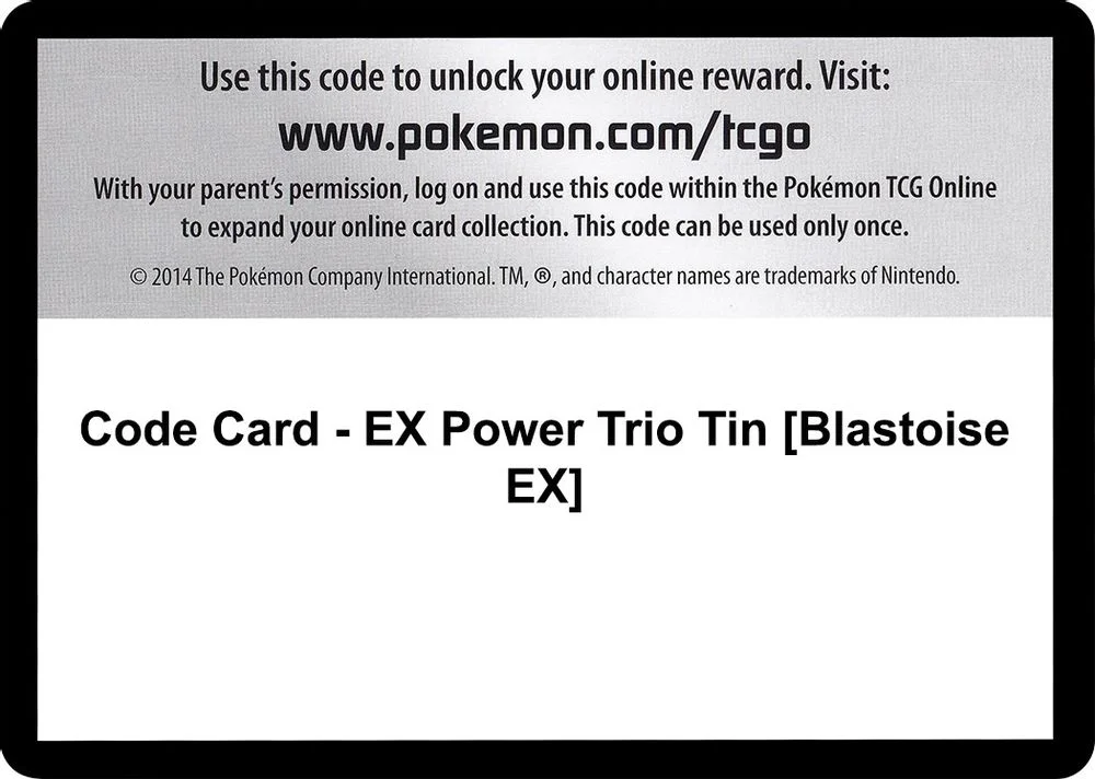 Code Card - EX Power Trio Tin [Blastoise EX]