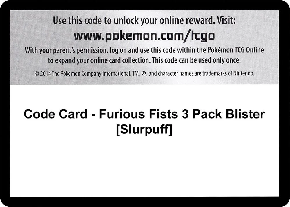 Code Card - Furious Fists 3 Pack Blister [Slurpuff]