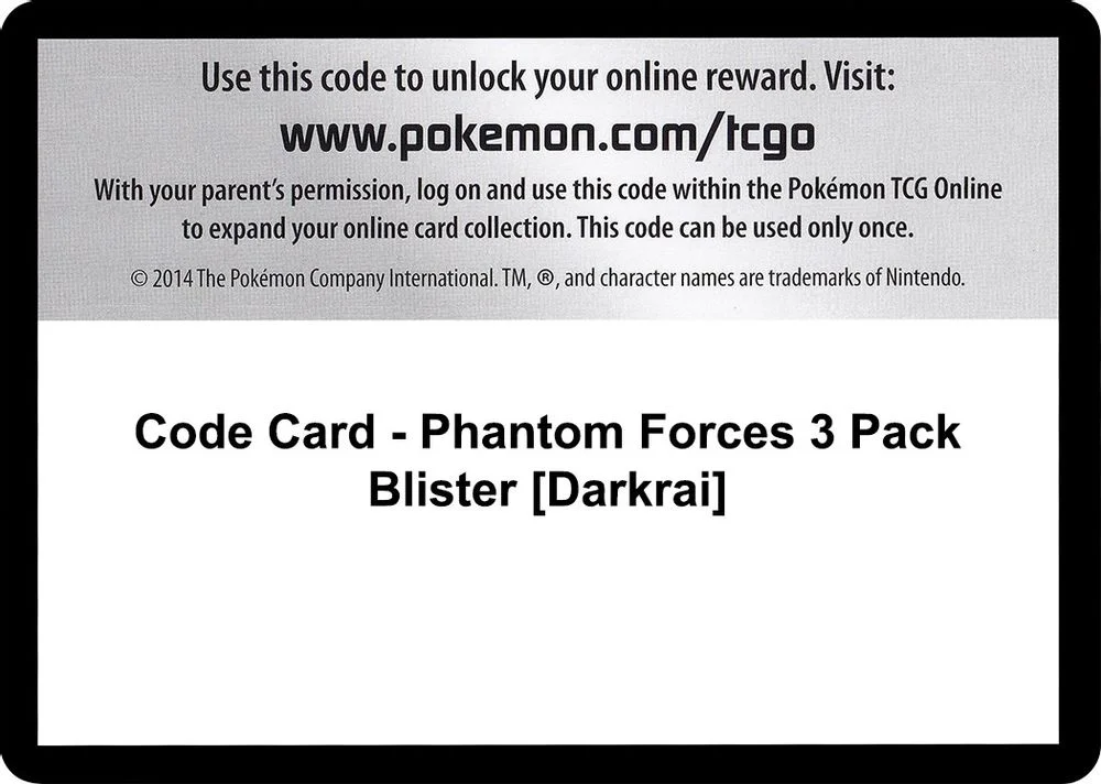 Code Card - Phantom Forces 3 Pack Blister [Darkrai]