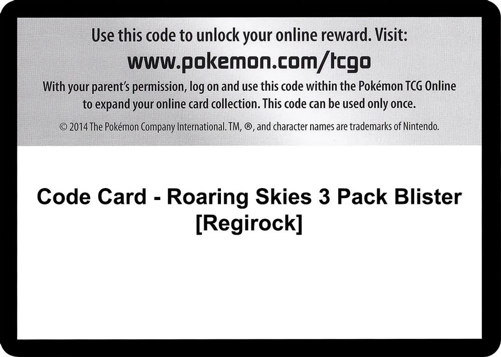 Code Card - Roaring Skies 3 Pack Blister [Regirock]