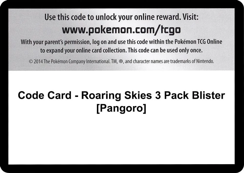 Code Card - Roaring Skies 3 Pack Blister [Pangoro]