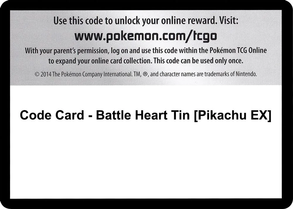 Code Card - Battle Heart Tin [Pikachu EX]