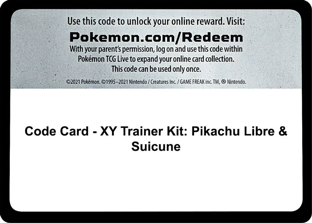 Code Card - XY Trainer Kit: Pikachu Libre & Suicune